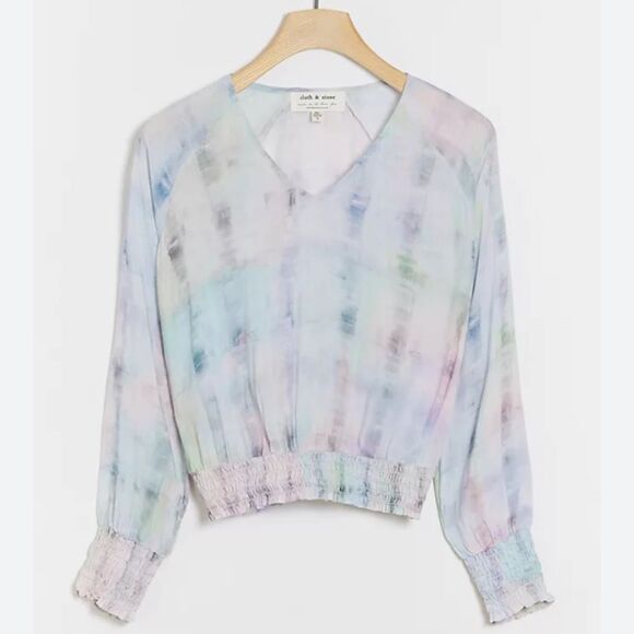 Anthropologie Cloth & Stone Kila Tie-Dye Blouse in Size XS - Picture 1 of 9